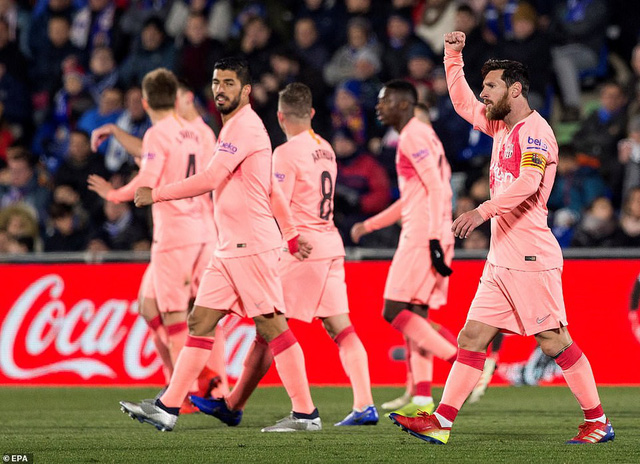  Messi ăn mừng bàn thắng mở tỷ số vào lưới Getafe 